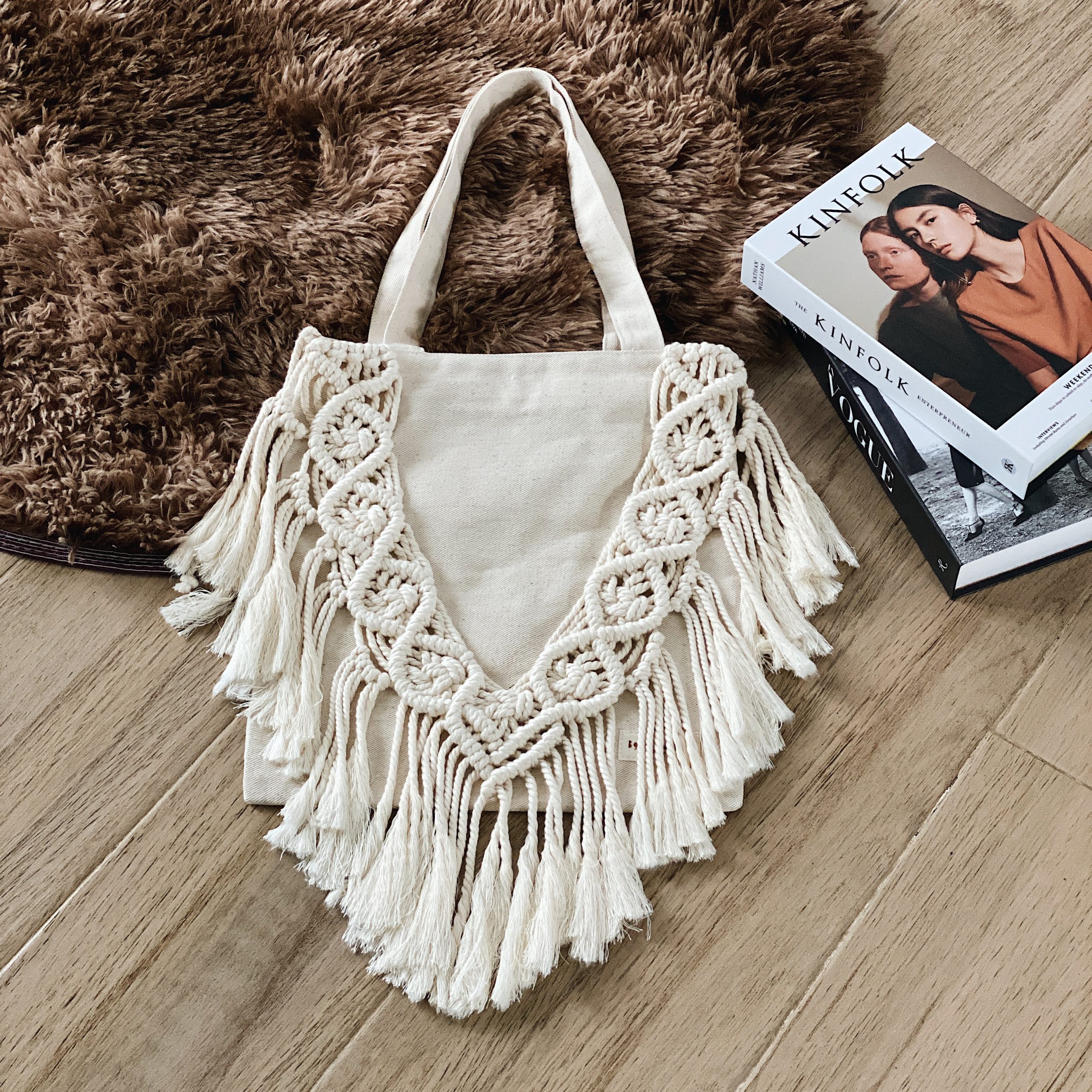 Tas Totebag Macrame Mont Blanc Cream Bohemania