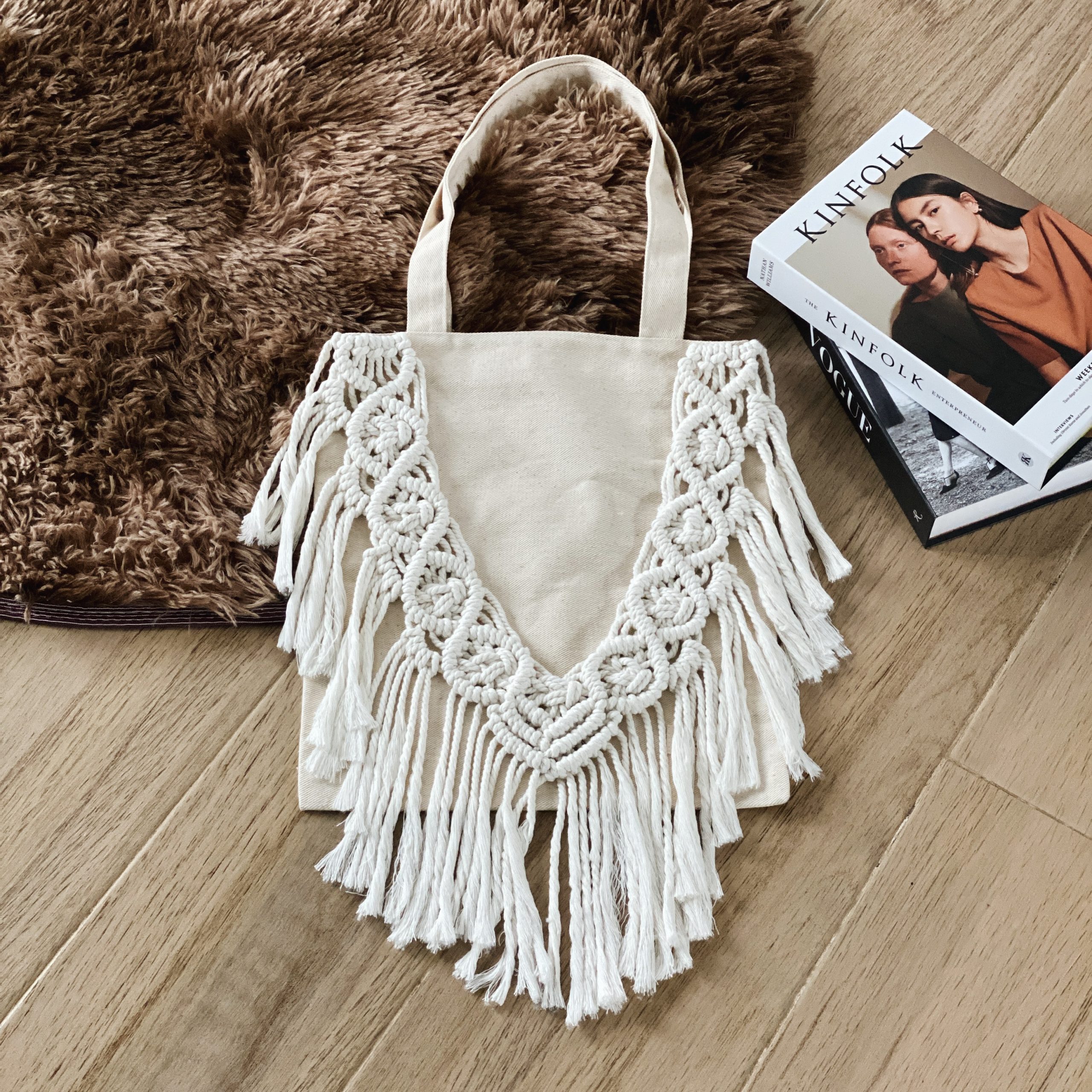 Tas Totebag Macrame Mont Blanc White Bohemania